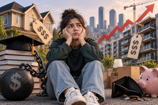 Gen Z housing crisis youth affordability challenges rising home prices high rents student debt and cost of living barriers to home ownership independent living