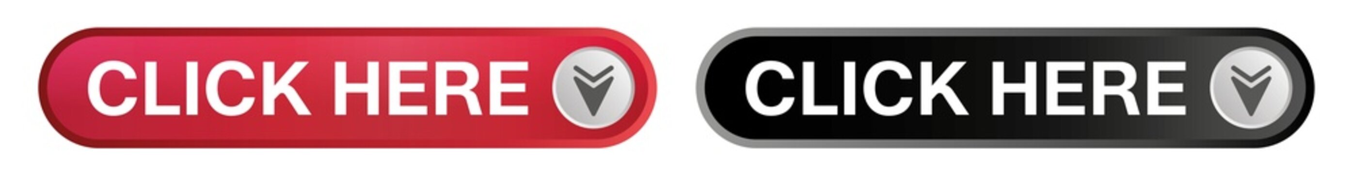 Modern Red & Black Click Here Navigation Buttons User Interface Icons Set