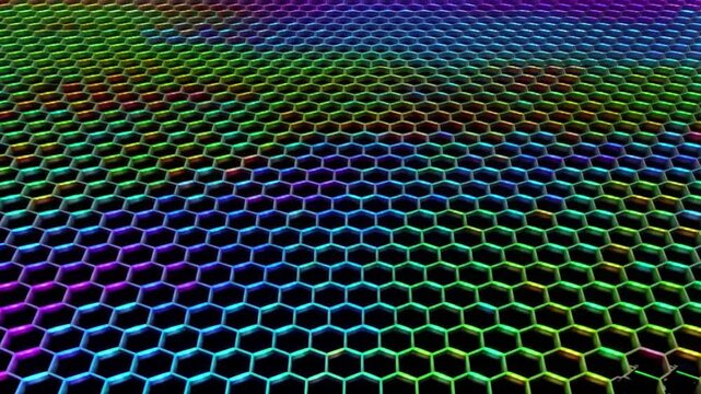 Electric cyan, ultraviolet and hot pink light moves through micro-prismatic polymer in a premium seamless neon texture.