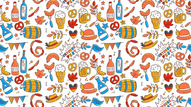 seamless background with oktoberfest culture stuff 