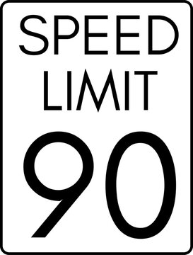 Speed limit 90 mph Sign Vector