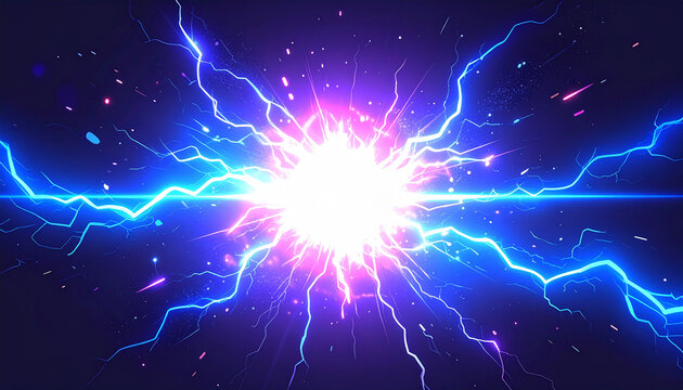 電気エネルギーが一点に集まるチャージエフェクト
Electric energy charge effect converging to a central point