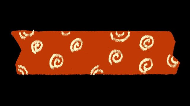 Hand-drawn rectangular chalk autumn lower-third element drawing on alpha 2
