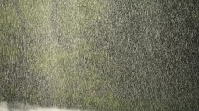 Macro view of dense summer rain shower or fountain spray pattern