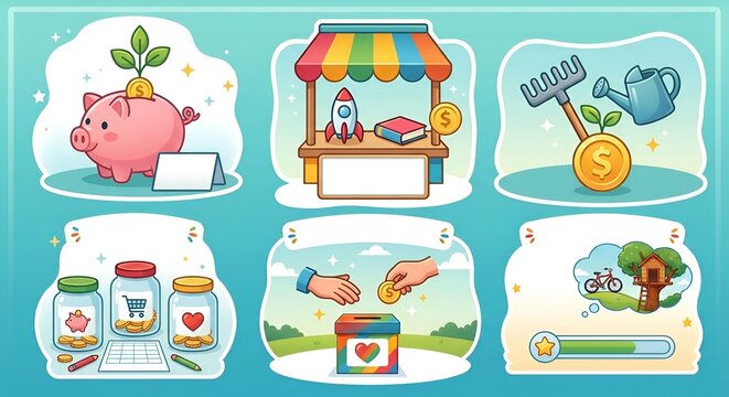 set of financial for kids