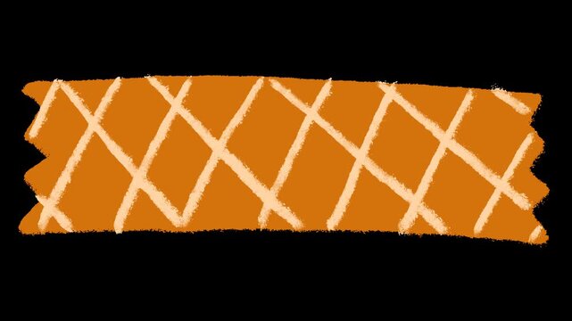 Hand-drawn rectangular chalk autumn lower-third element drawing on alpha 9