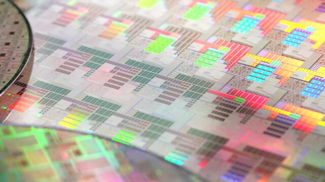 Silicon wafer for manufacturing semiconductor of integrated circuit,AI Hardware and Semiconductor Industry Concept.