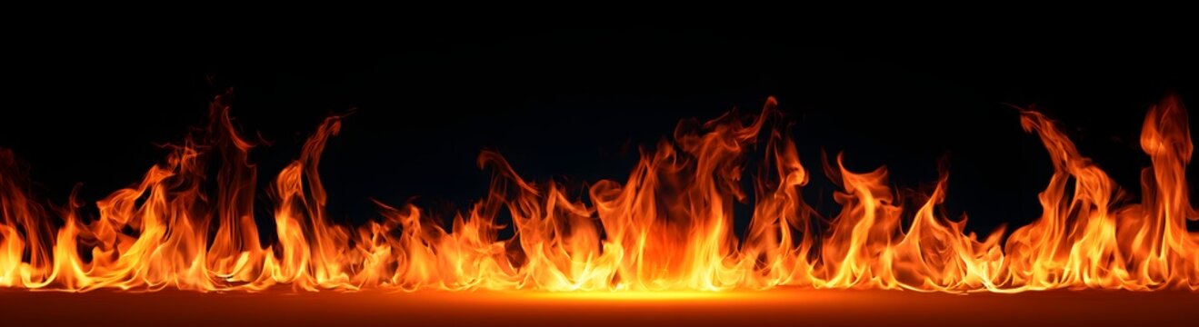 A realistic fire texture of an intense wall of fire