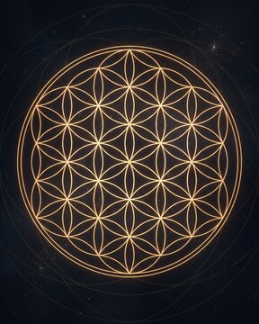 Flower of Life in Sacred Geometry.