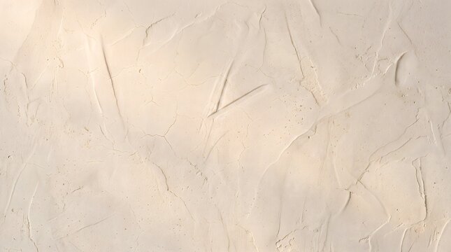 A textured beige background made of Venetian plaster with barely visible cracks; a decorative wall surface made of mortar for a modern design. AI generated.