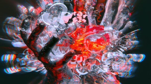 abstract fractal background with space