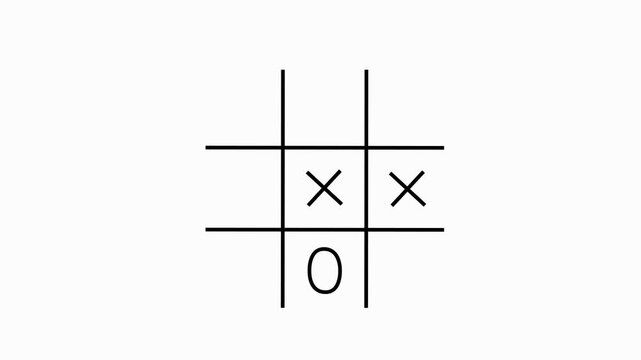 Tic-tac-toe, noughts and crosses or Xs and Os, is a game for two players, X and O, who take turns marking the spaces in a 3&times;3 grid. White background. Logical thinking concept.