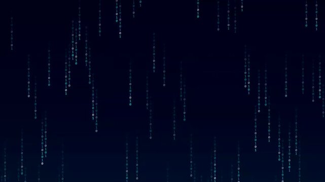Digital matrix rain falling 4K motion background