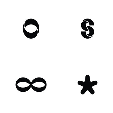 Symbol icons vector design elements with geometric shapes
