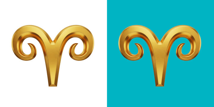 Golden stylized ram horns graphic design transparent png