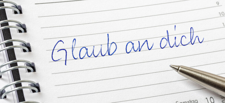  Eintrag in Terminkalender - Glaub an dich