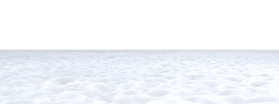 Winter snow ground field cut-out backgrounds 3d rendering png