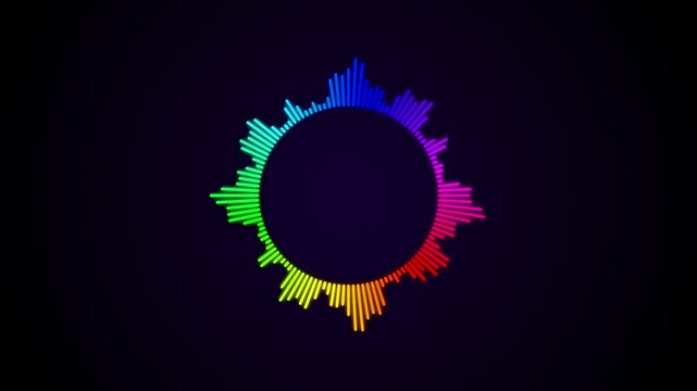 Neon circle audio equalizer motion graphics loop