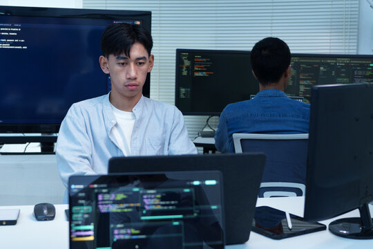 Programmers Developing Digital Software and AI Technology