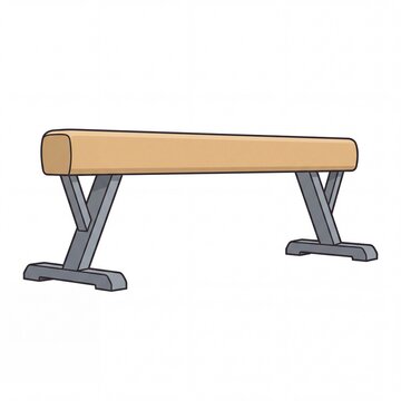 Gymnastics balance beam cartoon isolated on white background