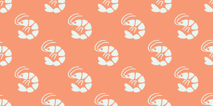  shrimp cartoon seamless pattern for wallpaper or design element.	