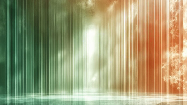 Abstract vertical light streaks blend soft green and warm golden tones into a luminous blurred background, creating an elegant modern visual for technology, energy, luxury, digital design & atmosphere