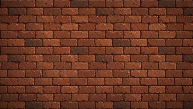 Close-up brick wall bricks arranged grid-like pattern each slightly overlapping colors warm earthy brown areas