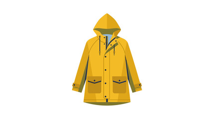 Bright yellow hooded raincoat for wet weather protection. © Weapon