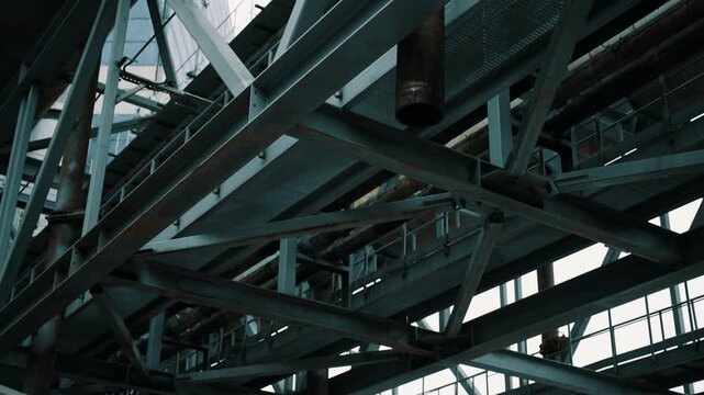 Exterior Pipes and Steel Framework at Metal Recycling Plant