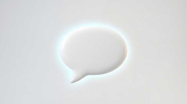This captivating image showcases a minimalist softly illuminated speech bubble against a neutral background evoking communication dialogue and modern design aesthetics offering
