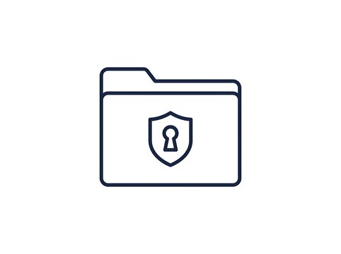 Secure folder icon with lock symbol inside