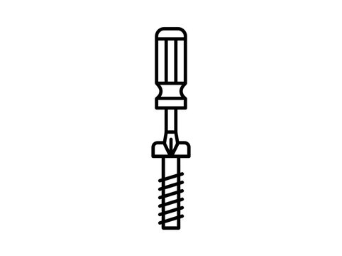 Metal screw with phillips head and sharp point
