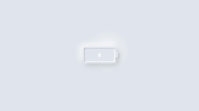 Battery icon animation showing charge level decreasing and then increasing.