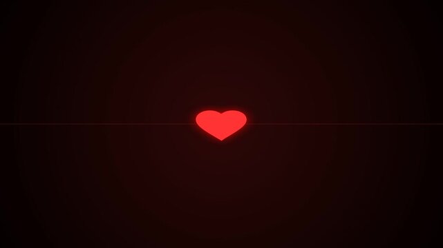 Pulsing Heart Icon Love Animation Dark Background