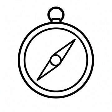 Simple Compass Line Icon