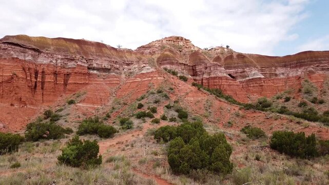 Colorful Red Rock Formations in Palo Duro Canyon State Park, Texas