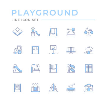 Set color line icons of playground