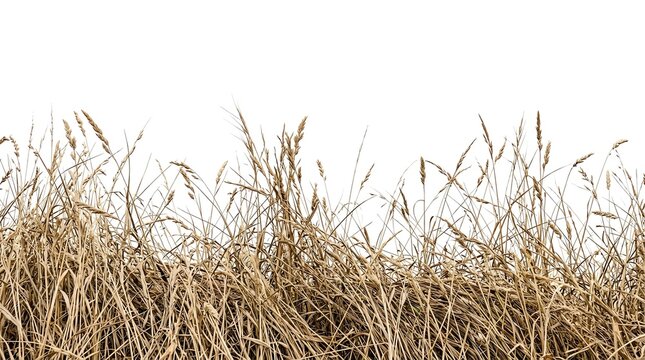 Dry grass and weeds isolated on a white background