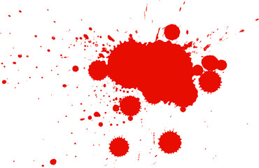 Fototapeta premium red brown ink watercolor brush painting dropped splatter splash grunge style artistic