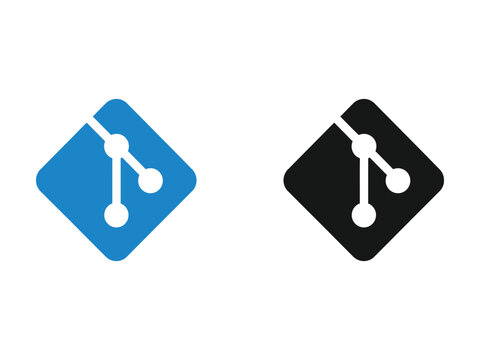 Git version control system logo icons in blue and black colors.