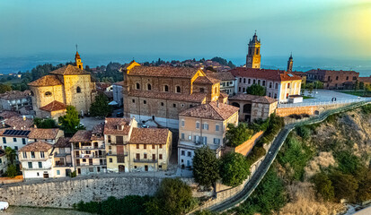 Obraz premium View of La Morra in the Province of Cuneo, Piedmont, Italy