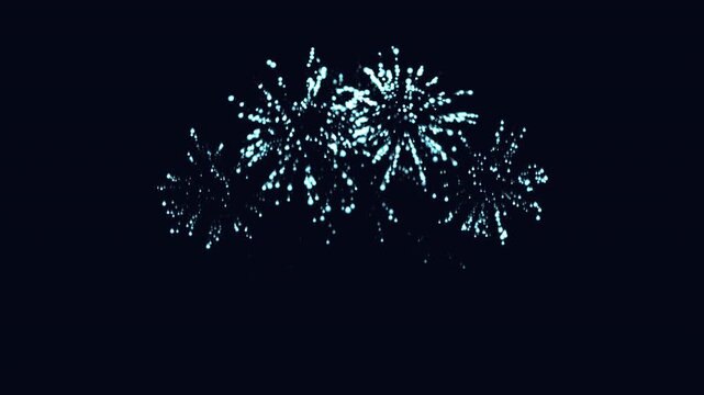 Stunning 4K firework animation with bright colorful sparks and trails isolated on a transparent background for easy compositing