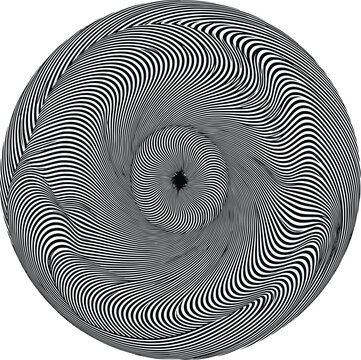 Circular optical illusion vector pattern with mesmerizing hypnotic waves