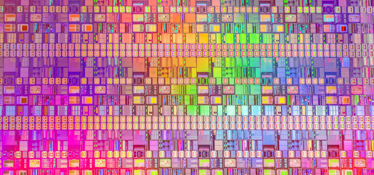 Silicon Wafers and Microcircuits of semiconductor material,used in electronics for the fabrication of integrated circuits 