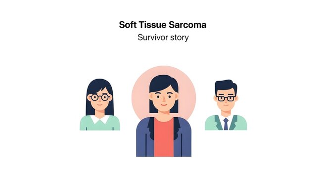 Soft Tissue Sarcoma Survivor Story Concept with Flat Vector Character Avatars.