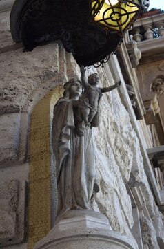Rome, Lazio 09.03.2020: Aedicule of the Madonna and Child of Copped&egrave;