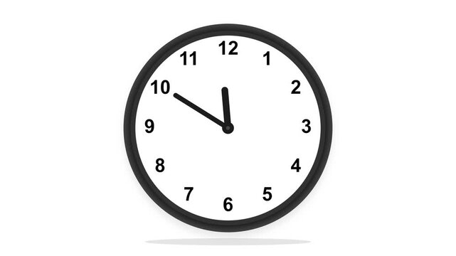 Minimalist round wall clock showing time against a clean white background.