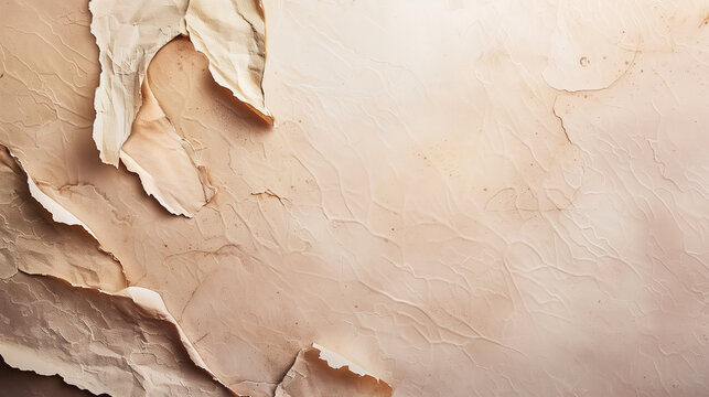 Abstract minimalist wabi-sabi paper background with organic torn textures and copy space for clean editorial branding template - wide 03