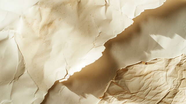 Abstract minimalist wabi-sabi paper background with organic torn textures and copy space for clean editorial branding template - wide 02
