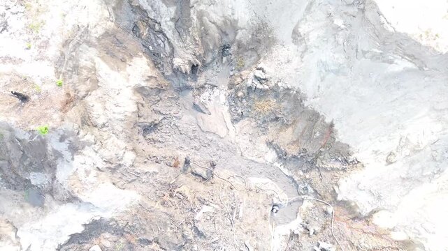Aerial View of Unlicensed Tin Dredging and Land Degradation Site